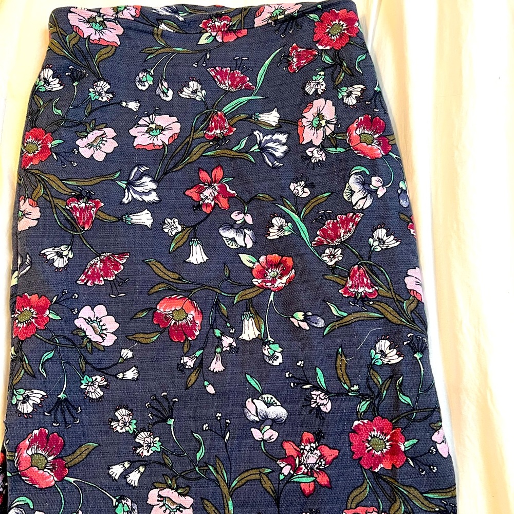 Loft Floral Pencil Skirt